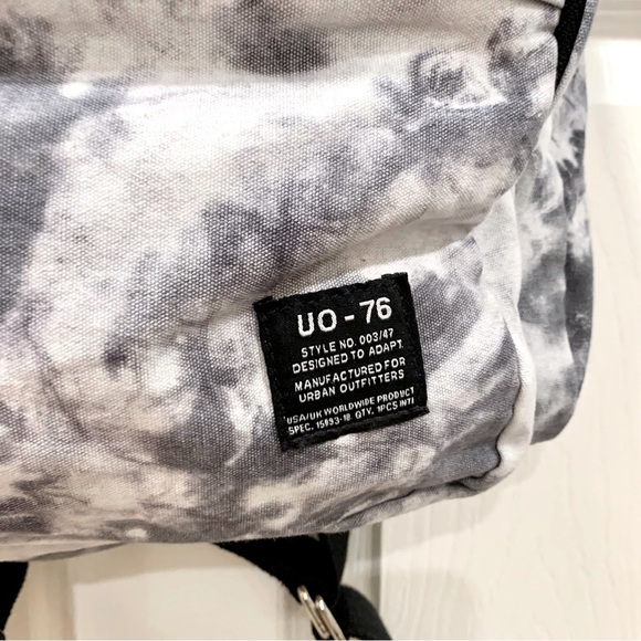 UO Black White Marble Tie-Dye Slouchy Backpack main image 6